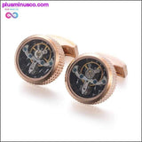 Plus Minus Co 3 Colors High Quality Movement Tourbillon Round Cuff Links, view 4