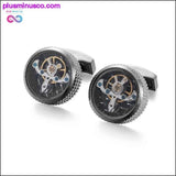 Plus Minus Co 3 Colors High Quality Movement Tourbillon Round Cuff Links, view 5