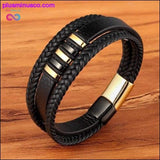 Plus Minus Co 3 Layers Black Gold Punk Style Design Genuine Leather, view 5