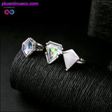 Plus Minus Co 3 Piece Geometric Gemstone Ring Set, view 3