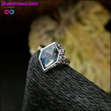 Plus Minus Co 3 Piece Geometric Gemstone Ring Set, view 4