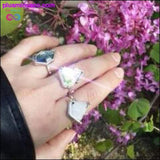 Plus Minus Co 3 Piece Geometric Gemstone Ring Set, view 5