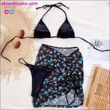 Plus Minus Co Butterfly Print 3-Piece Bikini, view 6