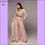 Plus Minus Co 3 piece set women bandage lace up long sleeve cardigan coat, view 2