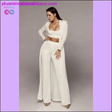 Plus Minus Co 3 piece set women bandage lace up long sleeve cardigan coat, view 4