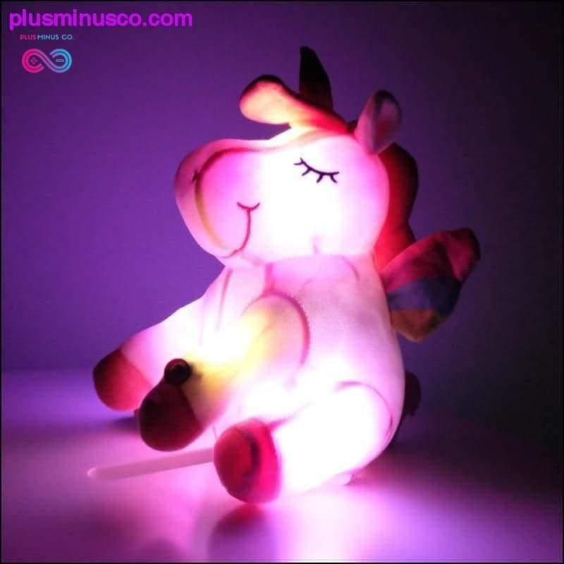 Plus Minus Co 30/40cm Colorful LED Luminous Glowing Unicorn Plush Toy Cute