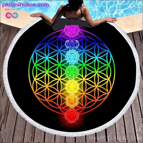 Plus Minus Co 3d Bohemian Tai Chi Animal Digital Print Round Ribbon Beach