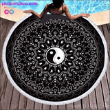 Plus Minus Co 3d Bohemian Tai Chi Animal Digital Print Round Ribbon Beach, view 2