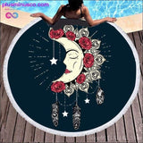Plus Minus Co 3d Bohemian Tai Chi Animal Digital Print Round Ribbon Beach, view 3