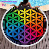 Plus Minus Co 3d Bohemian Tai Chi Animal Digital Print Round Ribbon Beach, view 6