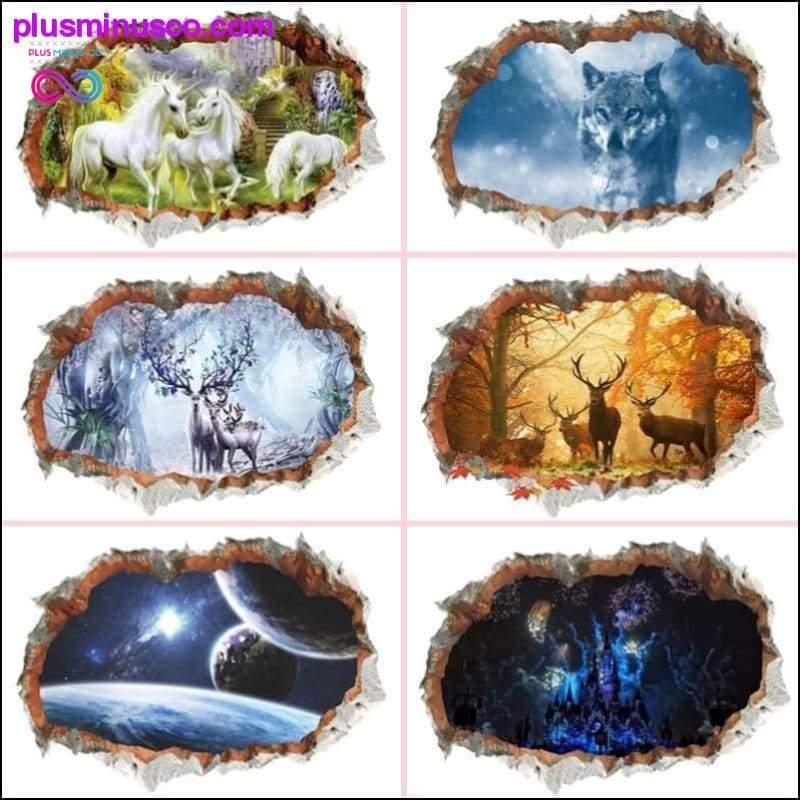Plus Minus Co 3D Broken Wall Hole Wall Stickers For Home and Office