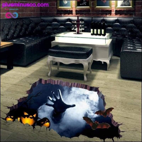 Plus Minus Co 3D Broken Wall Stickers Halloween Decorations Pumpkin Wall