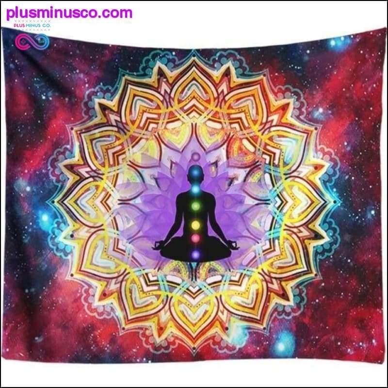Plus Minus Co 3D Chakra Tapestry Ombre Galaxy Psychedelic Tapestry Boho