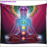 Plus Minus Co 3D Chakra Tapestry Ombre Galaxy Psychedelic Tapestry Boho, view 4