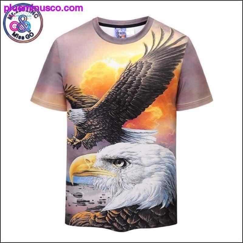 Plus Minus Co 3D Eagle Casual Unisex Tee