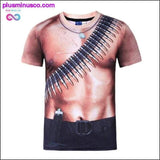 Plus Minus Co 3D Print Tattoo Muscle T-shirt Short Sleeve, view 2