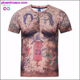 Plus Minus Co 3D Print Tattoo Muscle T-shirt Short Sleeve, view 4