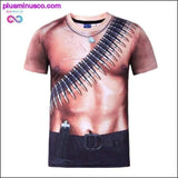 Plus Minus Co 3D Print Tattoo Muscle T-shirt Short Sleeve, view 5
