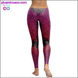 Plus Minus Co 3D printed Paisley Mosaic women's yoga Skinny leggings, view 2