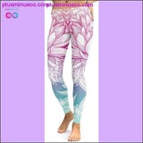 Plus Minus Co 3D printed Paisley Mosaic women's yoga Skinny leggings, view 3