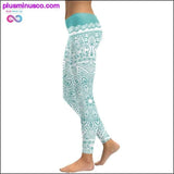 Plus Minus Co 3D printed Paisley Mosaic women's yoga Skinny leggings, view 4