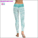 Plus Minus Co 3D printed Paisley Mosaic women's yoga Skinny leggings, view 5