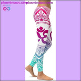 Plus Minus Co 3D printed Paisley Mosaic women's yoga Skinny leggings, view 6