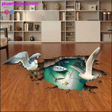 Plus Minus Co 3D Stereo Seagull Wall Sticker Floor Wall Decor Stickers, view 2