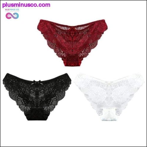 Plus Minus Co 3pc/lot Sexy Panties Women Underwear Transparent Briefs Lace