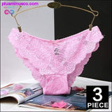 Plus Minus Co 3pc/lot Sexy Panties Women Underwear Transparent Briefs Lace, view 2