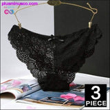 Plus Minus Co 3pc/lot Sexy Panties Women Underwear Transparent Briefs Lace, view 6