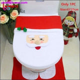 Plus Minus Co 3PCS Christmas Toilet Seat Cover and Rug Bathroom Set, view 3