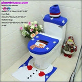 Plus Minus Co 3PCS Christmas Toilet Seat Cover and Rug Bathroom Set, view 5