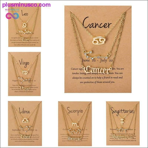 Plus Minus Co 3Pcs/Set Cardboard Star Zodiac Sign Pendant 12 Constellation