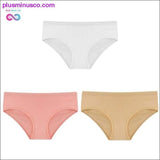 Plus Minus Co 3PCS/Set Women's Panties Cotton Underwear Solid Color Briefs, view 2