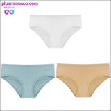 Plus Minus Co 3PCS/Set Women's Panties Cotton Underwear Solid Color Briefs, view 3