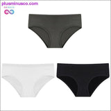 Plus Minus Co 3PCS/Set Women's Panties Cotton Underwear Solid Color Briefs, view 4