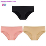 Plus Minus Co 3PCS/Set Women's Panties Cotton Underwear Solid Color Briefs, view 5