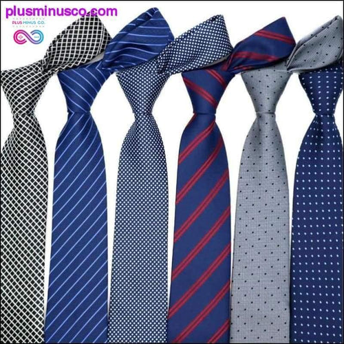Plus Minus Co 46 Color Sale 7CM Men Ties Polyester Stain Stripes Polka