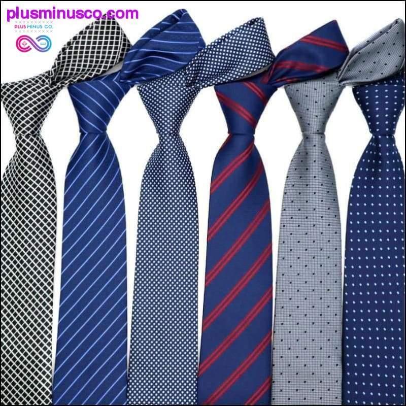 Plus Minus Co 46 Color Sale 7CM Men Ties Polyester Stain Stripes Polka