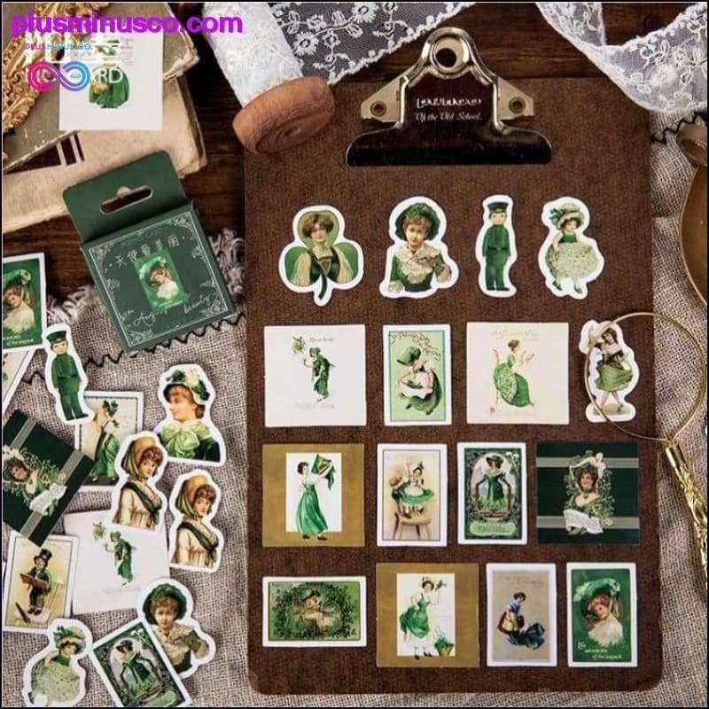 Plus Minus Co 46sheets Green Angel sticker box Famous Decorative bullet