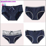 Plus Minus Co 4pcs/lot Women's Panties Cotton Lace edge Briefs Female, view 5