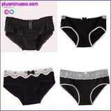 Plus Minus Co 4pcs/lot Women's Panties Cotton Lace edge Briefs Female, view 6