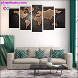 Plus Minus Co 5 Pcs/Set Modern Abstract World Map Canvas Painting, view 2