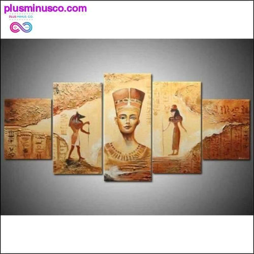 Plus Minus Co 5 Piece Canvas Art Egyptian Oil Painting