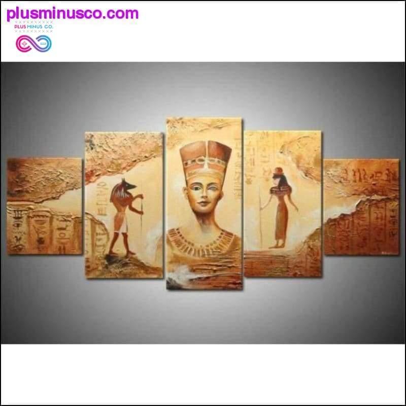 Plus Minus Co 5 Piece Canvas Art Egyptian Oil Painting