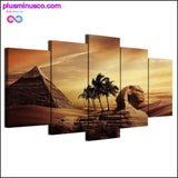 Plus Minus Co 5 Piece Canvas Art Egyptian Pyramids Painting for Living, view 4