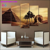 Plus Minus Co 5 Piece Canvas Art Egyptian Pyramids Painting for Living, view 5