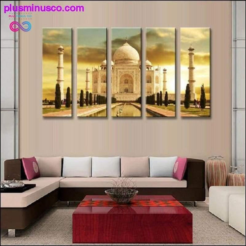 Plus Minus Co 5 Piece Canvas Art Modern India Famous Taj Mahal Canvas