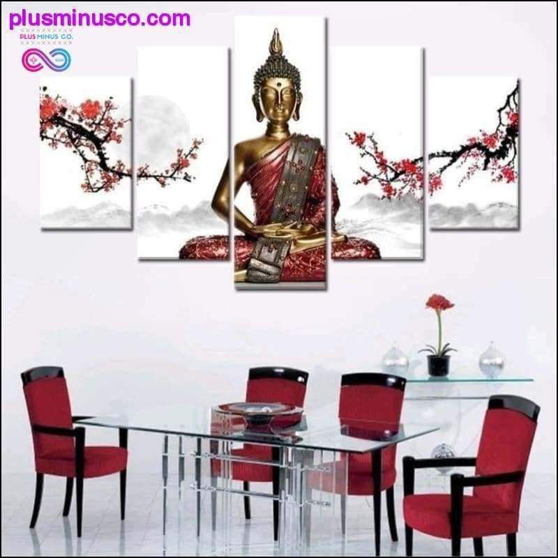 Plus Minus Co 5 Piece Canvas Art Thai Buddha canvas painting